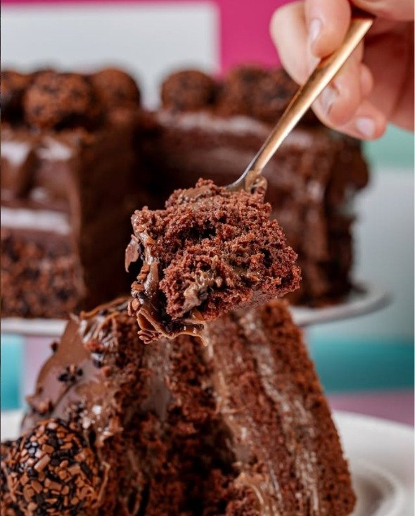 Garfada de bolo de chocolate Conc Doces